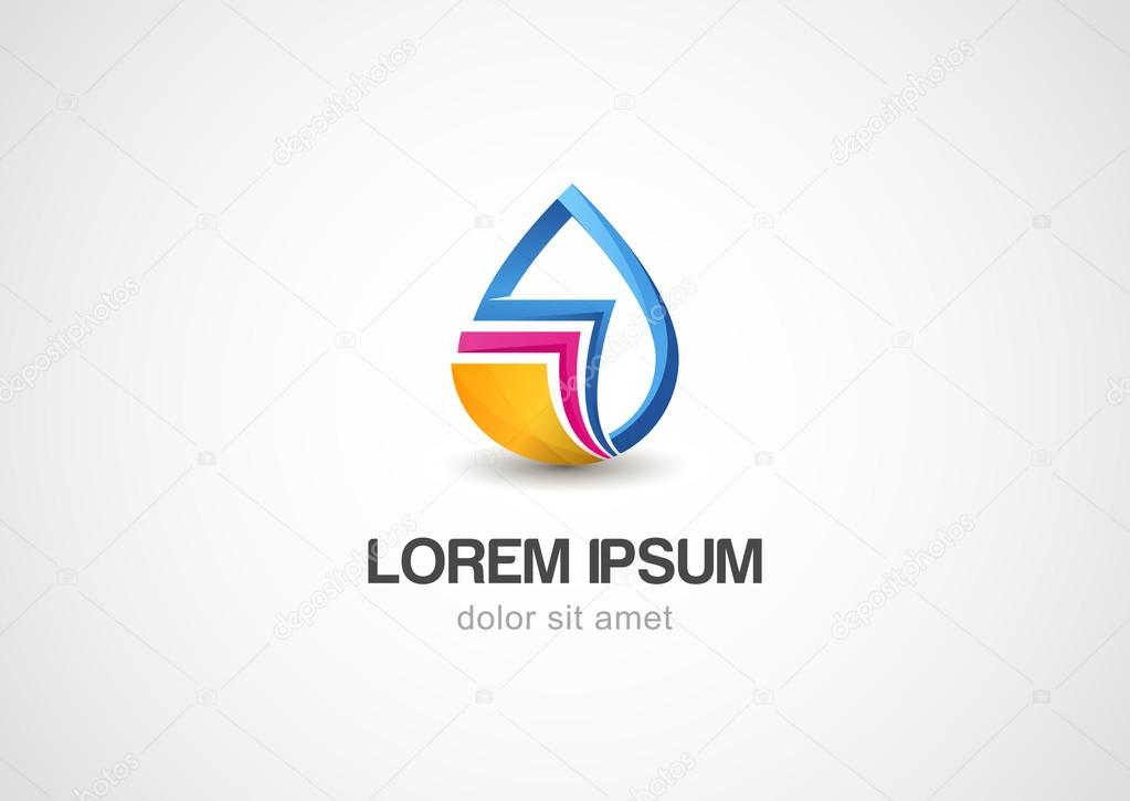 Abstract drop and sheets vector logo design template. Creative concept icon.