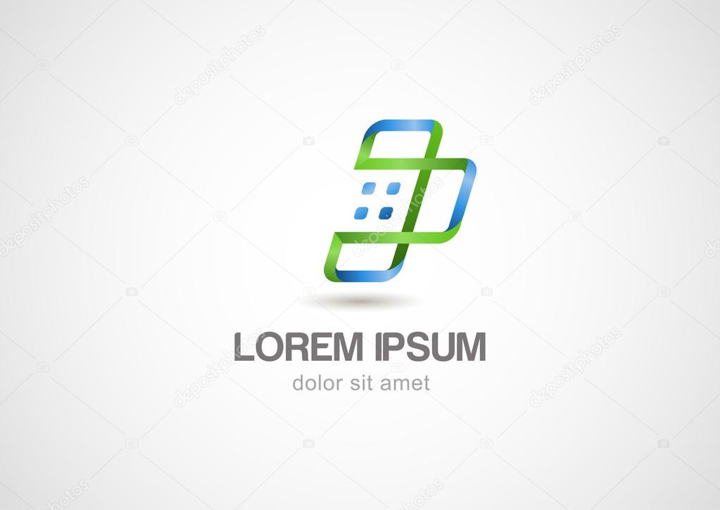 Abstract mobile phone logo template. Smartphone Connection vector icon.