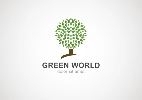 Plantilla de diseño del logotipo círculo verde árbol vector. jardín o ecología — Vector de stock