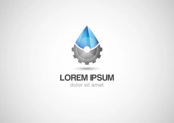 mavi petrol sanayi dişli çarkları ile açılan sembolü. vektör illustrati