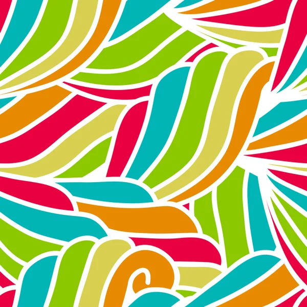 Patrón de ondas dibujadas a mano abstracto, vector floral transparente backgr — Vector de stock
