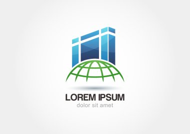 soyut siluetleri mimarisi dünya üzerinde. tasarım konsepti için r