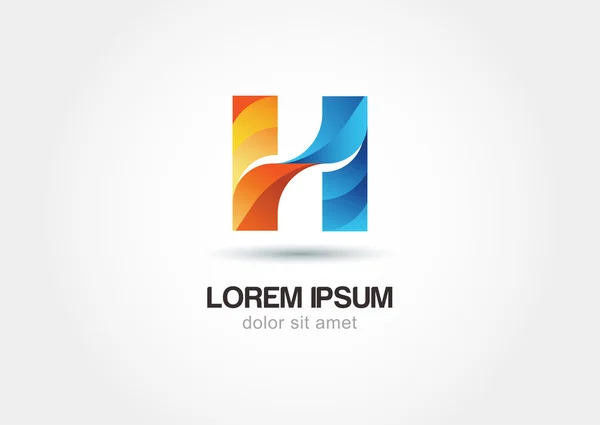 Logotipo multicolorido abstrato design letra h isolada em backg branco — Vetor de Stock