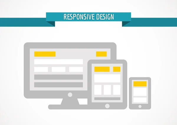 Responsieve ontwerpconcept voor web, computerscherm, Tablet PC- en s — Stockvector