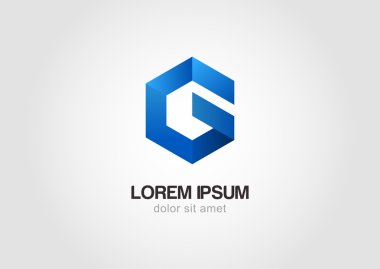 vektör logo tasarım şablonu. Altıgen sonsuz döngü şekli, busin