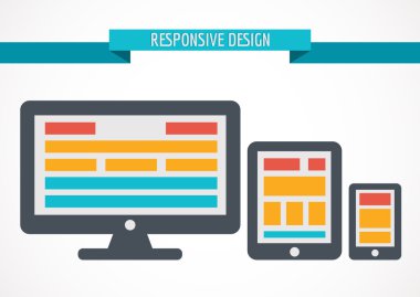 duyarlı tasarım konsepti için web, bilgisayar ekranı, tablet ve s