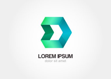 Altıgen kurumsal stil vektör logo tasarım şablonu. Infinity lo