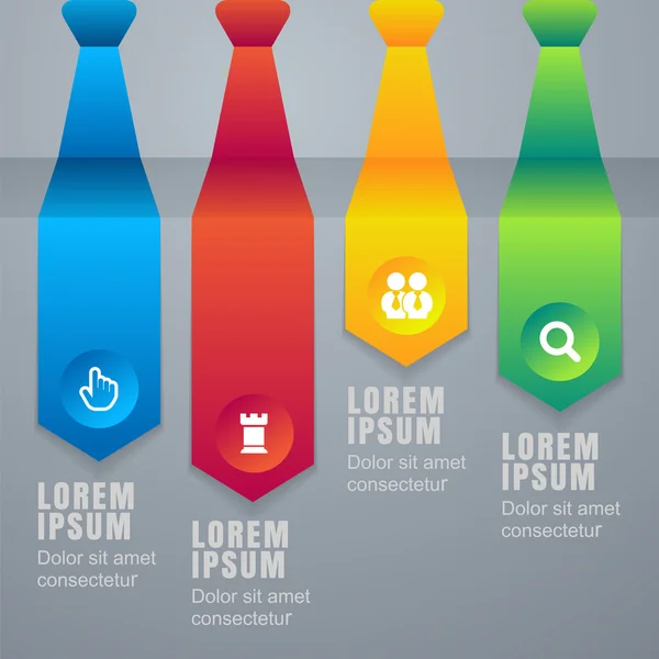 Kolorowe strzałki krawat infografiki elementów. Wektor ilustracja ba — Wektor stockowy