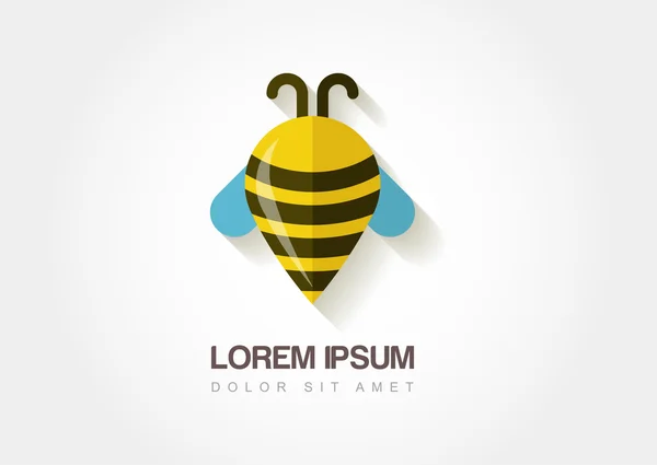 Símbolo de la abeja abstracta. Waypoint estilizada. Vector logo icono templat — Archivo Imágenes Vectoriales