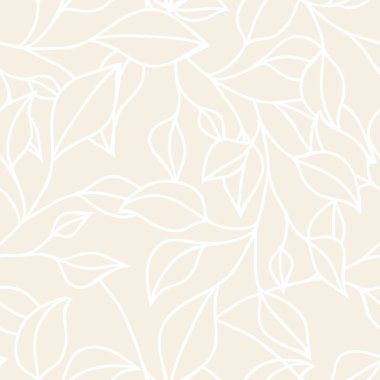 Yaprak çiçek seamless modeli. Vektör tarafsız pastel backgr