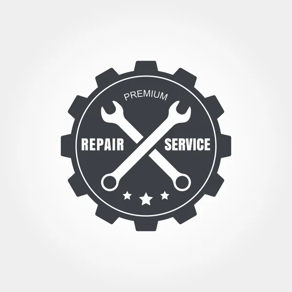 Etiqueta de servicio de reparación de coche estilo vintage. Vector logo diseño lineal — Archivo Imágenes Vectoriales