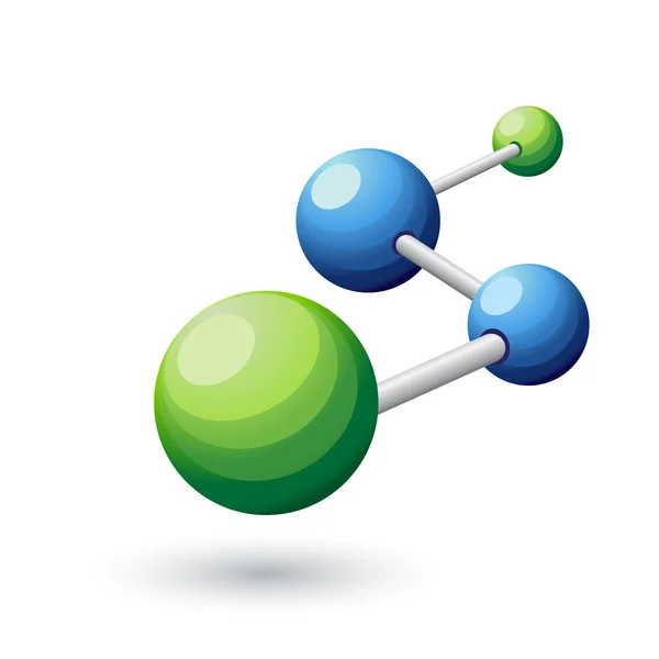 矢量 logo 设计模板。抽象的分子结构符号 — 图库矢量图片