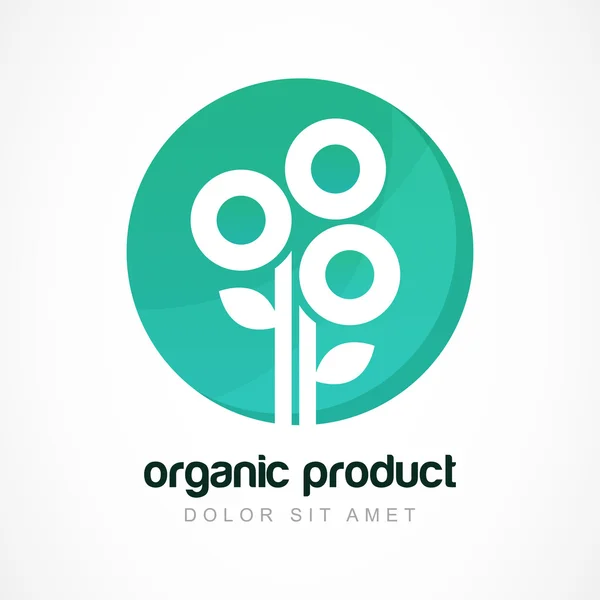 Green plant in circle vector logo template. Abstract design conc — Stock Vector