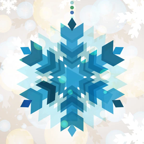 A floco de neve-abstract vector colorida com fundo de inverno. Chris —  Vetores de Stock