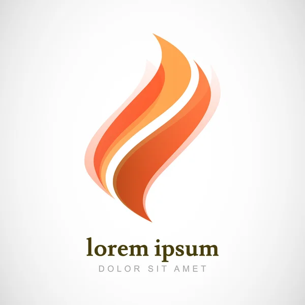 Plantilla de diseño de logotipo vectorial. Forma de onda de fuego abstracto. Negocios, — Archivo Imágenes Vectoriales