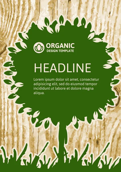 Vector nature organic template for brochure, flyer, magazine cov - Stok Vektor