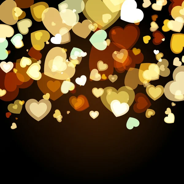 Shiny background with abstract glowing hearts. Vector holiday ba — Stock Vector