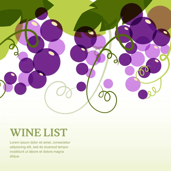 Branch of grape with leaves. Abstract vector background design t — Stock Vector