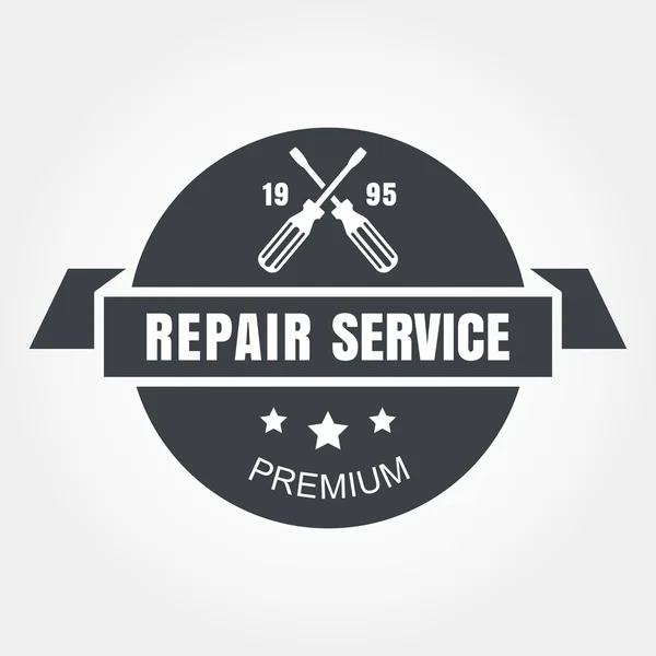 Etiqueta de servicio de reparación de coche estilo vintage. Vector logo diseño lineal — Vector de stock