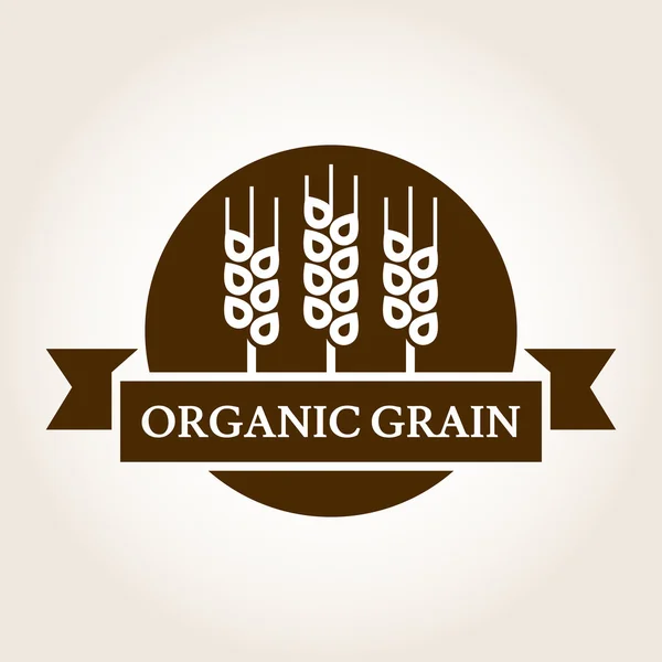 Vintage style wheat label. Vector logo design template. Organic - Stok Vektor