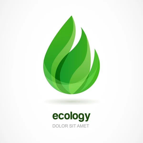 Зеленый лист векторный логотип шаблон. Абстрактный дизайн концепции для эко — стоковый вектор