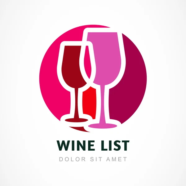 Soyut logo tasarım şablonu. Kırmızı şarap daire simgesi. Kavramı için — Stok Vektör