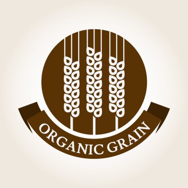 Vintage tarzı buğday etiket. Vektör logo tasarım şablonu. Organik 