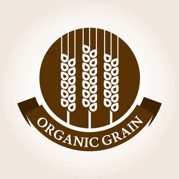 Vintage style wheat label. Vector logo design template. Organic - Stok Vektor