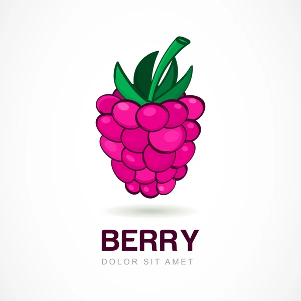 Raspberry vector logo template. Abstract design concept for natu
