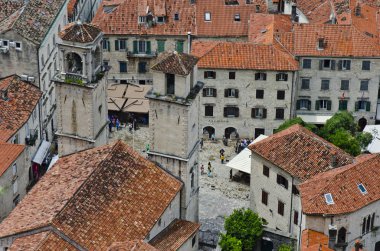 Kotor, Karadağ eski şehir. Üstten Görünüm.