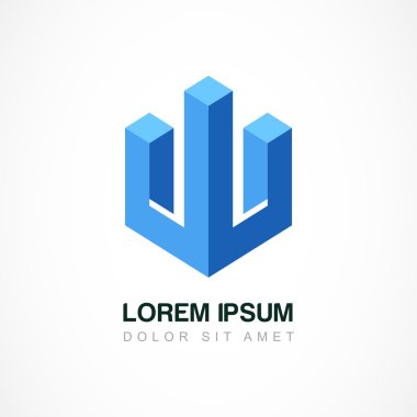 İş teknoloji vektör logo şablonu. Soyut tasarım concep