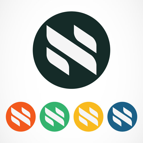 Vector logo design template. Abstract letter N in colorful circl