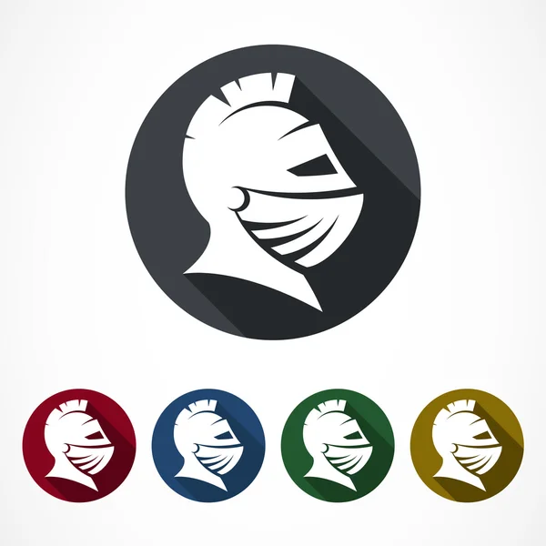 Vector logo design template. Knight helmet symbol in colorful ci — Stock Vector