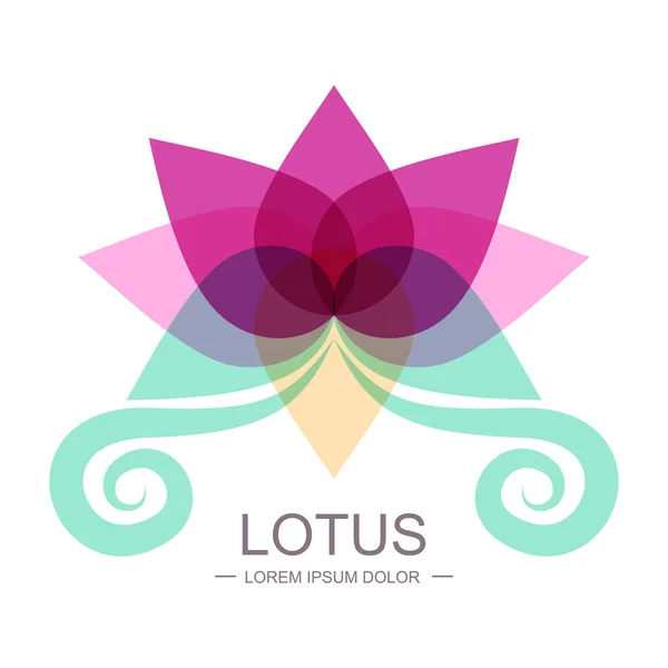Pembe lotus çiçeği vektör Illustration. Soyut çiçek logosu d — Stok Vektör