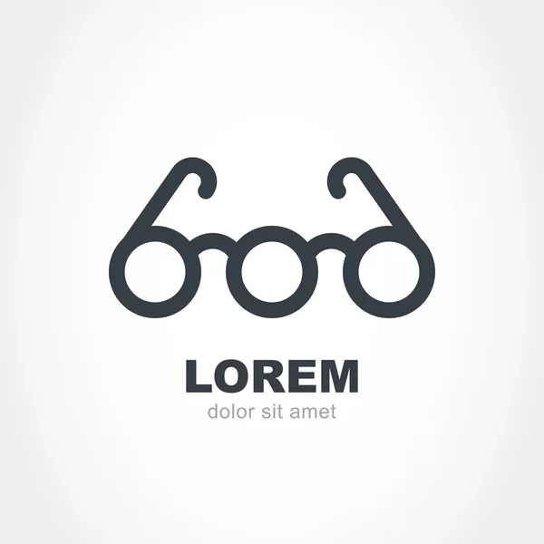 Línea abstracta redondas gafas icono con tres lentes. Ve — Vector de stock