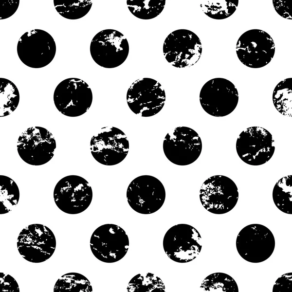 Hand drawn vector polka dot ornament grunge seamless pattern. Ab — Stockový vektor