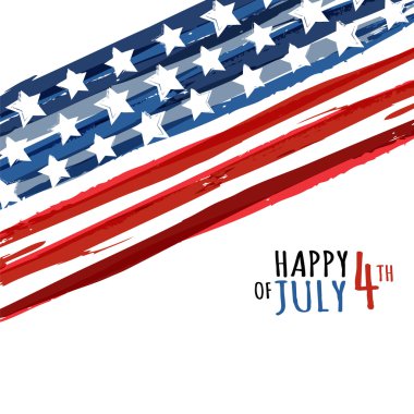 Happy 4th of July, USA Independence Day. Vector abstract grunge  clipart