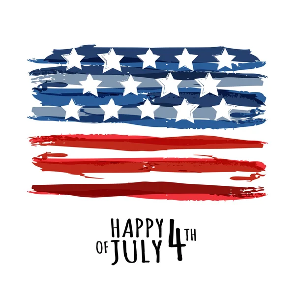 Happy 4th of July, USA Independence Day. Vector abstract grunge — Stock Vector