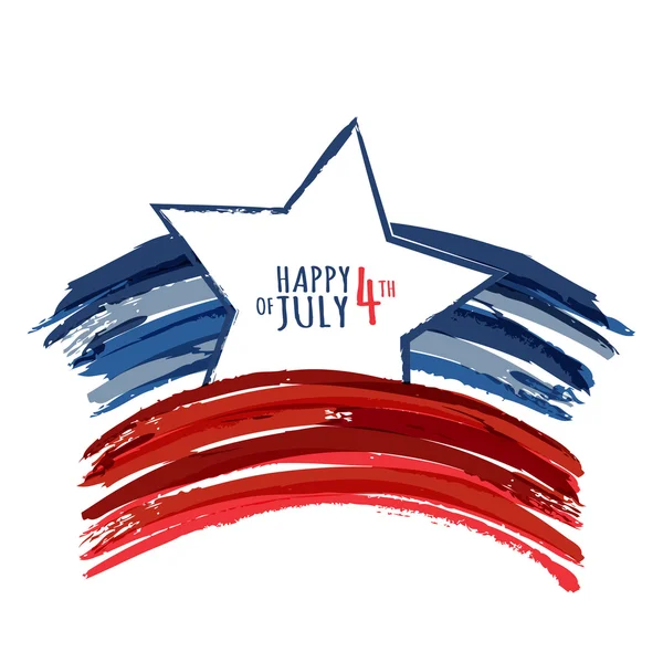 Buon 4 luglio, giorno dell'indipendenza Usa. Grunge astratto vettoriale — Vettoriale Stock