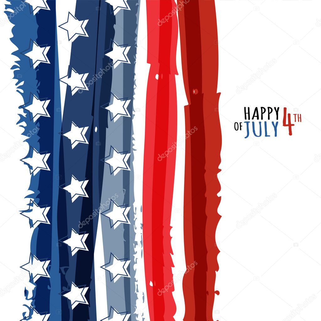 Happy 4th of July, USA Independence Day. Vector abstract grunge 