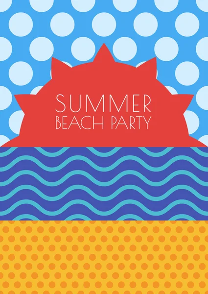 Vector summer beach background. Sun, sky, sea and sand with seam — Stock Vector