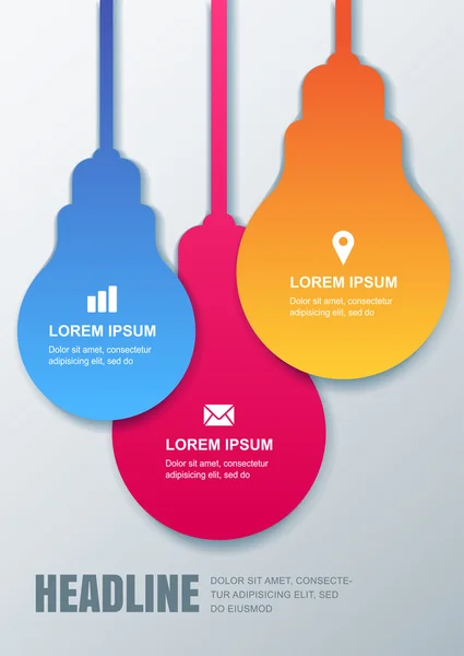 Multicolor papper lampa, vektor formgivningsmall. Koncept för busin — Stock vektor