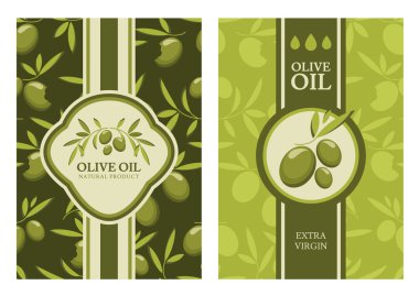 Vektör zeytin seamless modeli, Etiketler, etiket kümesi. Agricult