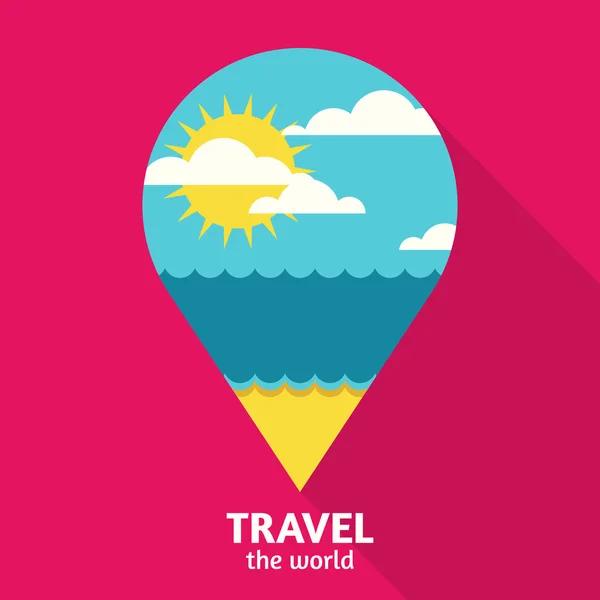 Vector summer travel colorful abstract background with place for — Vettoriale Stock
