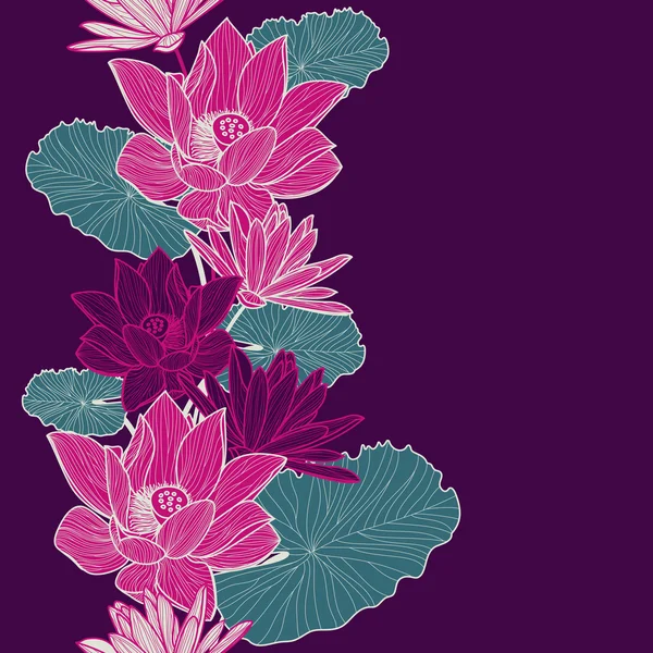 Vector seamless nature background with hand drawn beautiful pink — 스톡 벡터