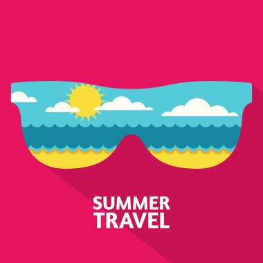 Vector summer travel colorful abstract background with place for