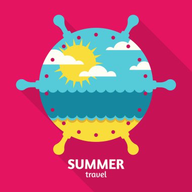 Vector summer sea travel colorful abstract background with place