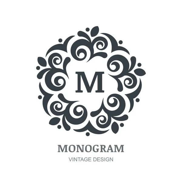 Vector logo abstract design. Vintage elegant monogram template. — Archivo Imágenes Vectoriales