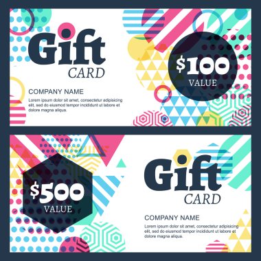 Vector creative gift voucher or card background template. Abstra
