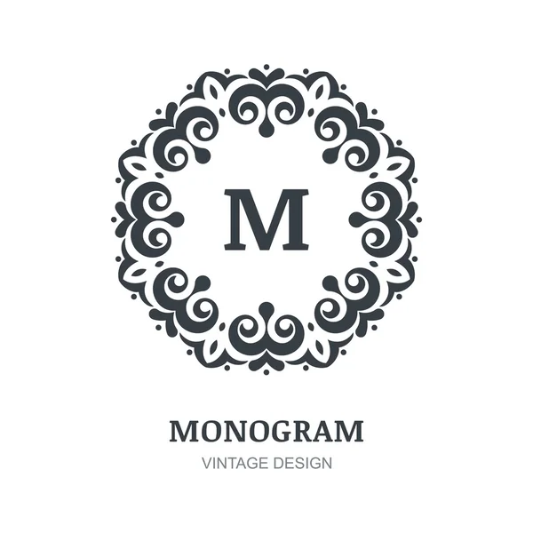 Abstract vintage vector logo. Elegant monogram design template. – stockvektor